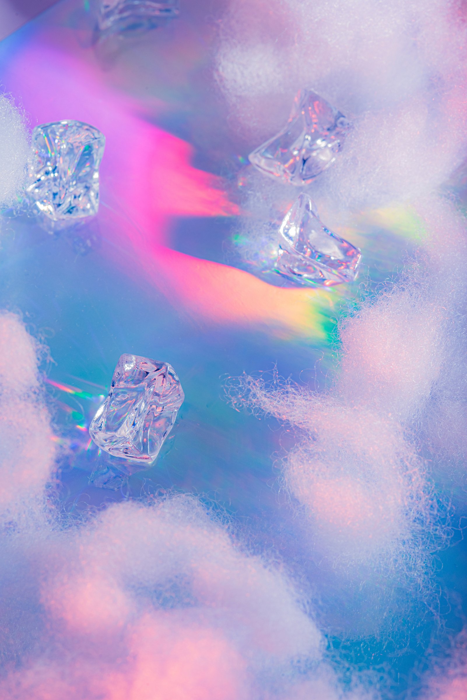 Abstract Glass with Clouds on Gradient Background